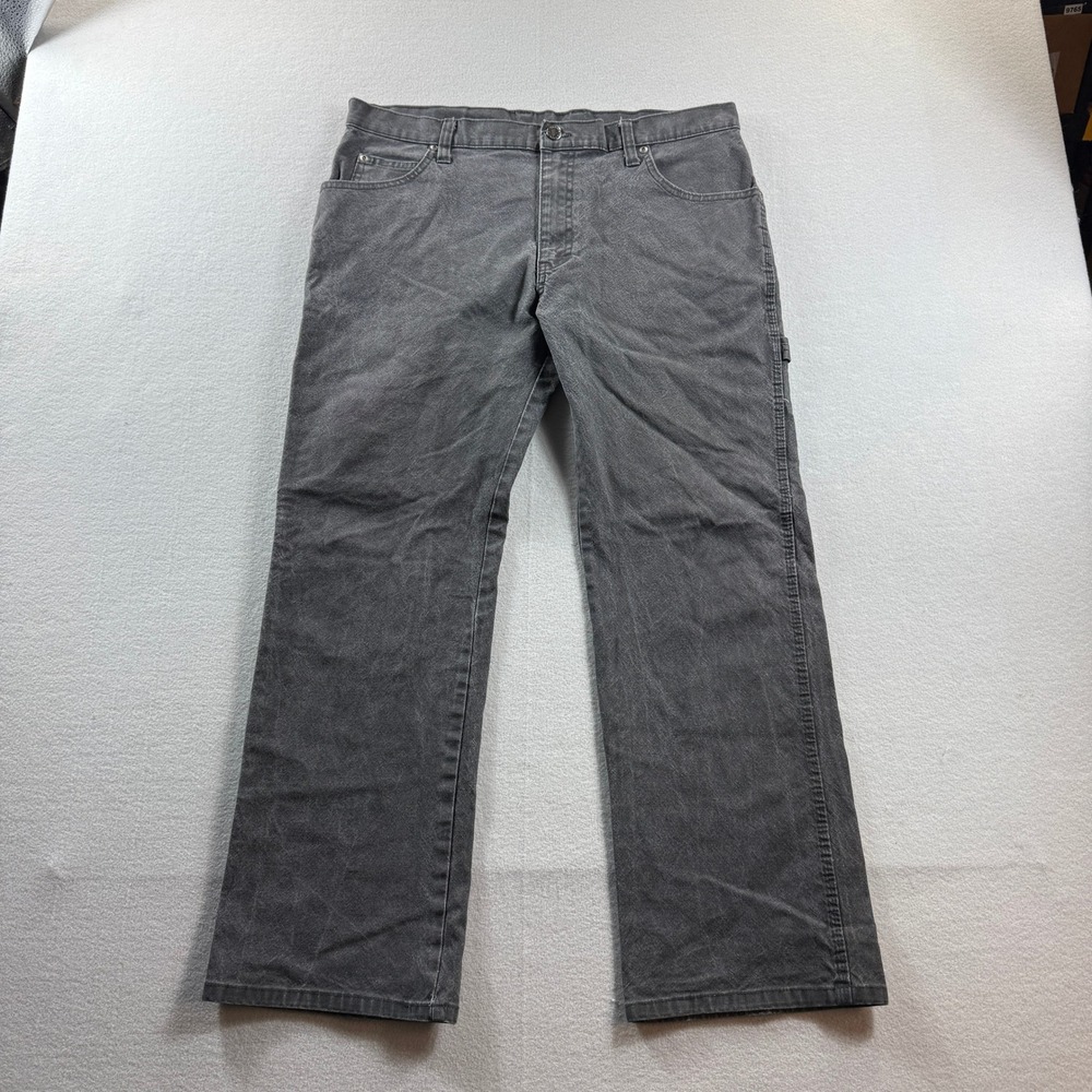 Genuine Dickies Carpenter Pants Mens 34x27 Gray‎ Canvas Utility Workwear